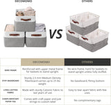 Storage Bins, Large Fabric Storage Baskets for Shelves, Decorative Linen Closet Organizer, 15 X 11 X 9.5 Inches (Grey & White, 4 Pack)